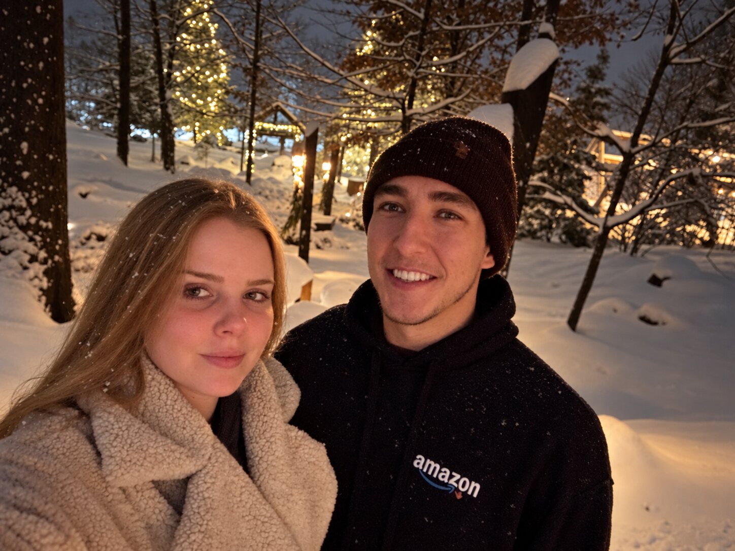 Charles and Bry, his paramedic partner, together in the snow